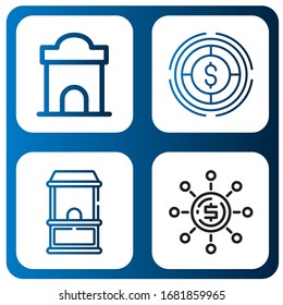 Icon-Set kaufen. Sammlung von Ticketbüros, Dollar-Symbole