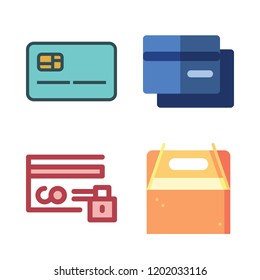 buying icon set. vector set about credit card and takeaway icons set.