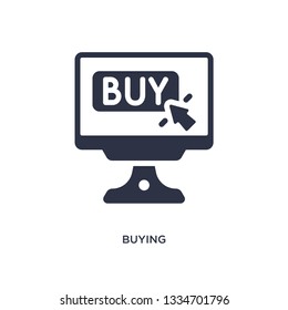 buying icon. Simple element illustration from marketing concept. buying editable symbol design on white background. Can be use for web and mobile.