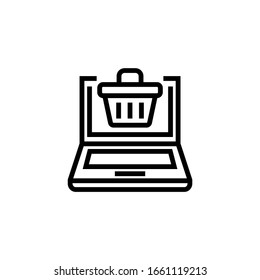 Buying icon vector in linear, outline icon isolated on white background