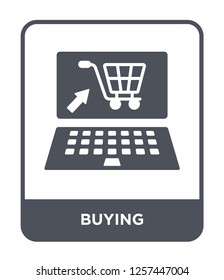 buying icon vector on white background, buying trendy filled icons from Marketing collection, buying simple element illustration