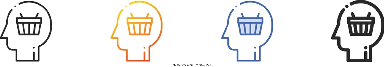 Icono de compra.Diseño lineal delgado, degradado, trazo azul y estilo audaz aislado sobre fondo blanco