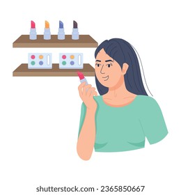 Buying makeup illustration in flat style 