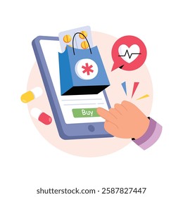 Buying Medicine Online Concepts Style illustrations. EPS 10 File stock illustration