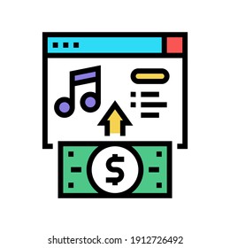 buying music color icon vector. buying music sign. isolated symbol illustration