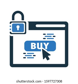 Buying online icon/ secure internet shopping