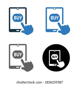 Buying, online shopping icon. Vector graphics