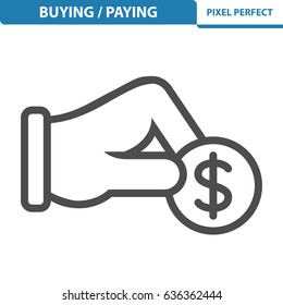 Buying / Paying Icon. Professional, pixel perfect icons optimized for both large and small resolutions. EPS 8 format. 12x size for preview.