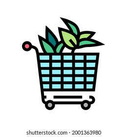 buying plant in floral store color icon vector. buying plant in floral store sign. isolated symbol illustration