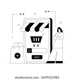 Online-Geschenke über E-Commerce-Plattform kaufen Solid Vector Illustration 