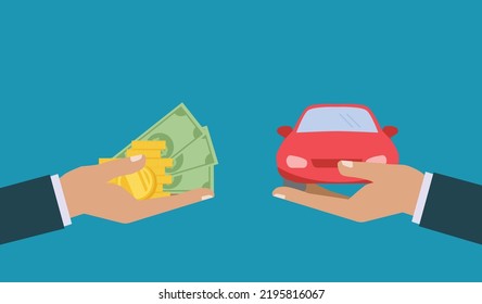 buying and renting car concept, vector illustration