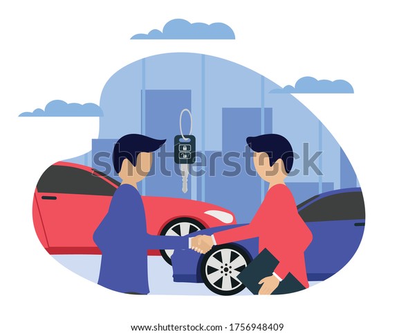 Buying, sale, rent cars\
flat illustration