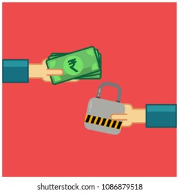 Buying Security Lock With Rupees in Cash