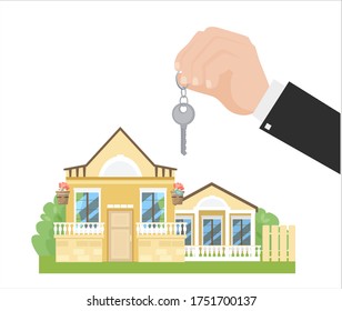 buying or selling a house, the agent holds the keys to a large mansion with a plot