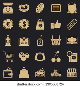 Compra en conjunto de iconos de la tienda. Simple conjunto de 25 compras en la tienda iconos vectoriales para la web para cualquier diseño