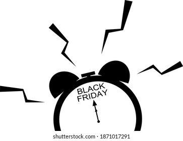 Tiempo de compra, plazo límite para empezar la temporada de compras del Black Friday aislado de fondo blanco
