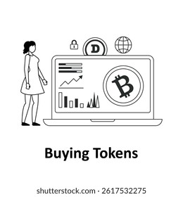 Buying Tokens Vector Illustration which can easily modify or edit

