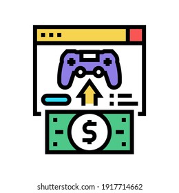buying video game color icon vector. buying video game sign. isolated symbol illustration