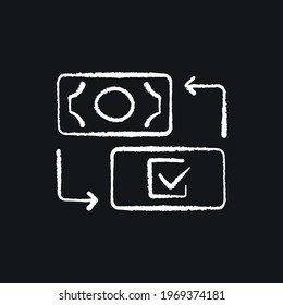 Buying votes chalk icon. Voting, poll. Customizable illustration. Vector isolated outline drawing.