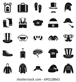 Buying winter clothes icons set. Simple set of 25 buying winter clothes vector icons for web isolated on white background