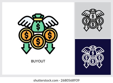 Buyout icon Multi Style Vector Illustration
