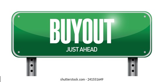 buyout street sign illustration design over a white background