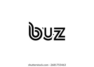 BUZ Creative Unique Modern Letter Logo Design. Elegant Monogram Logo Design with Decorative Elements and Typography