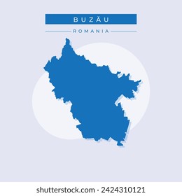 Buzau County (Administrative divisions of Romania, Sud-Est development region) map vector illustration, scribble sketch Buzau map