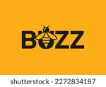 Buzz bee company logo design vector