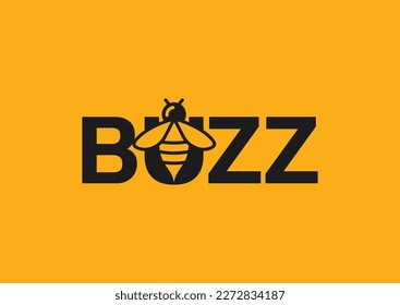 Buzz bee company logo design vector