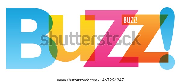 BUZZ! colorful vector\
typography banner