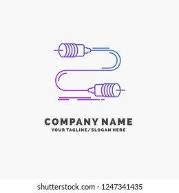 Buzz, communication, interaction, marketing, wire Purple Business Logo Template. Place for Tagline