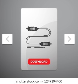 Buzz, communication, interaction, marketing, wire Glyph Icon in Carousal Pagination Slider Design & Red Download Button