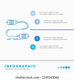 Buzz, communication, interaction, marketing, wire Infographics Template for Website and Presentation. Line Blue icon infographic style vector illustration