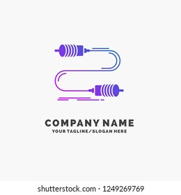 Buzz, communication, interaction, marketing, wire Purple Business Logo Template. Place for Tagline.