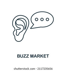 Buzz Market icon. Line element from project development collection. Linear Buzz Market icon sign for web design, infographics and more.