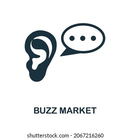 Buzz Market icon. Monochrome sign from project development collection. Creative Buzz Market icon illustration for web design, infographics and more