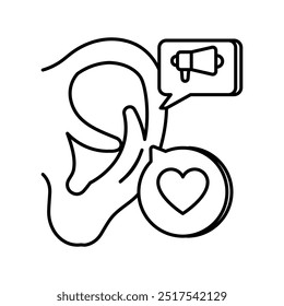 Ícone do esboço do Buzz Marketing, ilustração de vetor