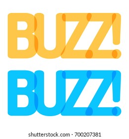 Buzz! Two vector illustrations on white background.