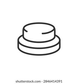 Buzzer button, linear icon. Push button switch for signaling and control. Line with editable stroke.