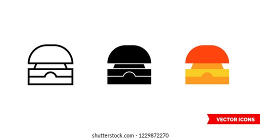 Buzzer icon of 3 types: color, black and white, outline. Isolated vector sign symbol.