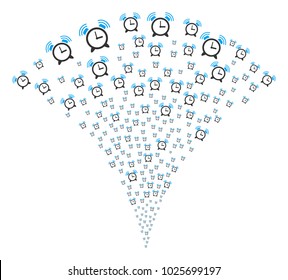 Buzzer stream fountain. Vector illustration style is flat iconic symbols. Object fountain constructed from random pictograms as buzzer fireworks.