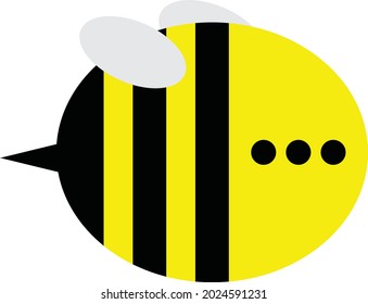 Buzzing bee logo with fun two tones color that forms a bubble chat. Suitable for businesses related with communications, educations, beekeeping, etc.