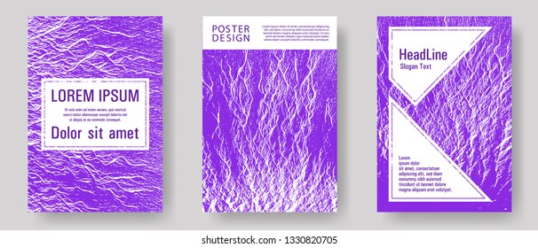 Buzzing flux ripple movement background. Proton purple color waves textures. Tect newsletter cover templates.
