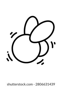 Buzzing Fly Coloring Page for Kids. Simple Insect Outline Illustration for Children.