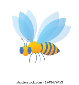 Buzzing honey bee flying isolated vector