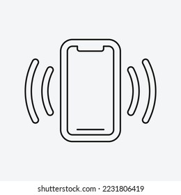 Buzzing phone icon isolated on white background. Vibration mode symbol modern, simple, vector, icon for website design, mobile app, ui. Vector Illustration