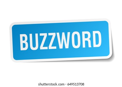 buzzword square sticker on white