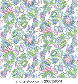 Buzzy Ikat Floral Texture Pattern