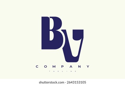 BV Abstract Geometric Logo Design. Modern and elegant logo design with simplistic typography elements, showcasing branding excellence.